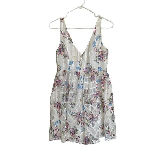 RTL $228 Anthropologie Peony Garden Floral Organza Dress Size 6 Petite By Maeve - Picture 2 of 5